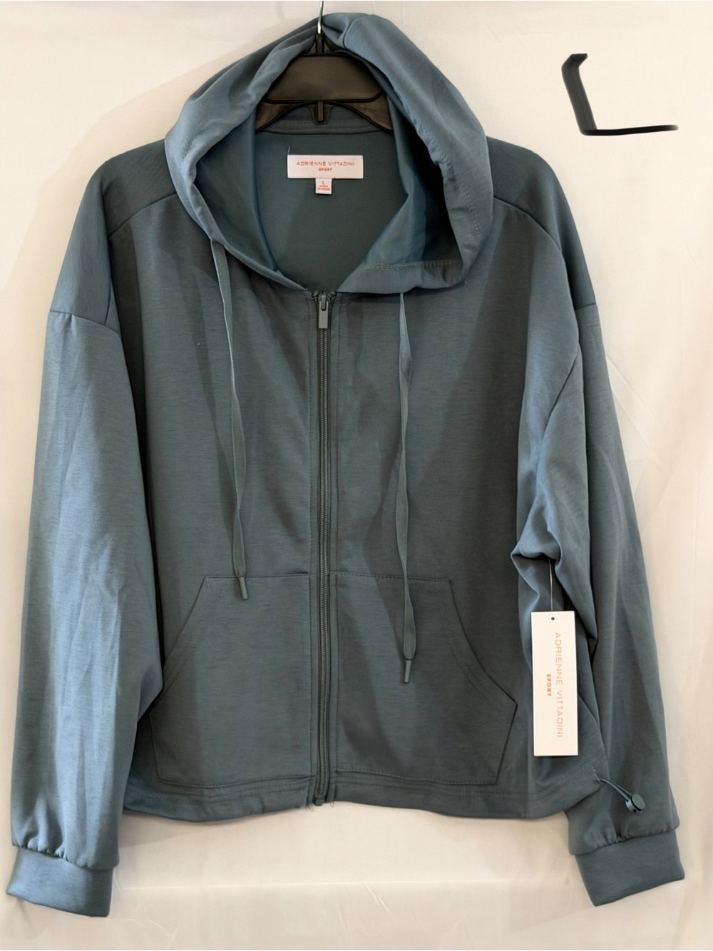 Adrienne Vittadini Slate Blue Zip-Up Hoodie